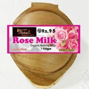 Sanwad Rose Milk Soap - Ayurvedic Organic Bathing Soap Leaf Pack Ayurveda