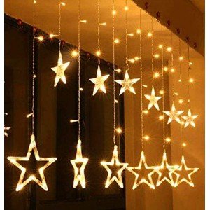 Star Lights Curtain 6 Large Stars 6 Small Stars Lights & Electricals NMPS-212-MC-SS-EEPRRID
